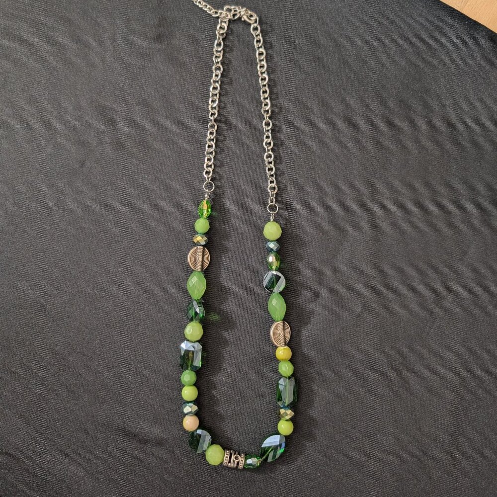 Your and I Green Beaded Necklace